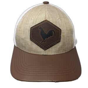 Rooster Patched Logo Snapback Trucker Hat Brown One Size Adjustable Black Eagle